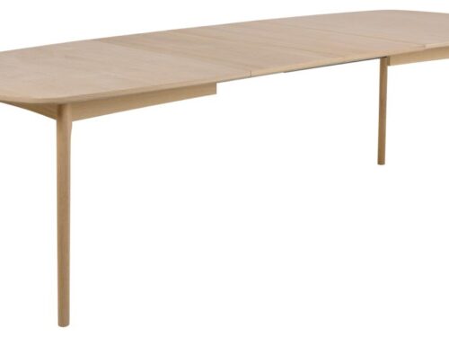 Verlengblad Dokkum set van 2, MDF met geolied wit eikenfineer, voor 90 cm extra tafelruimte