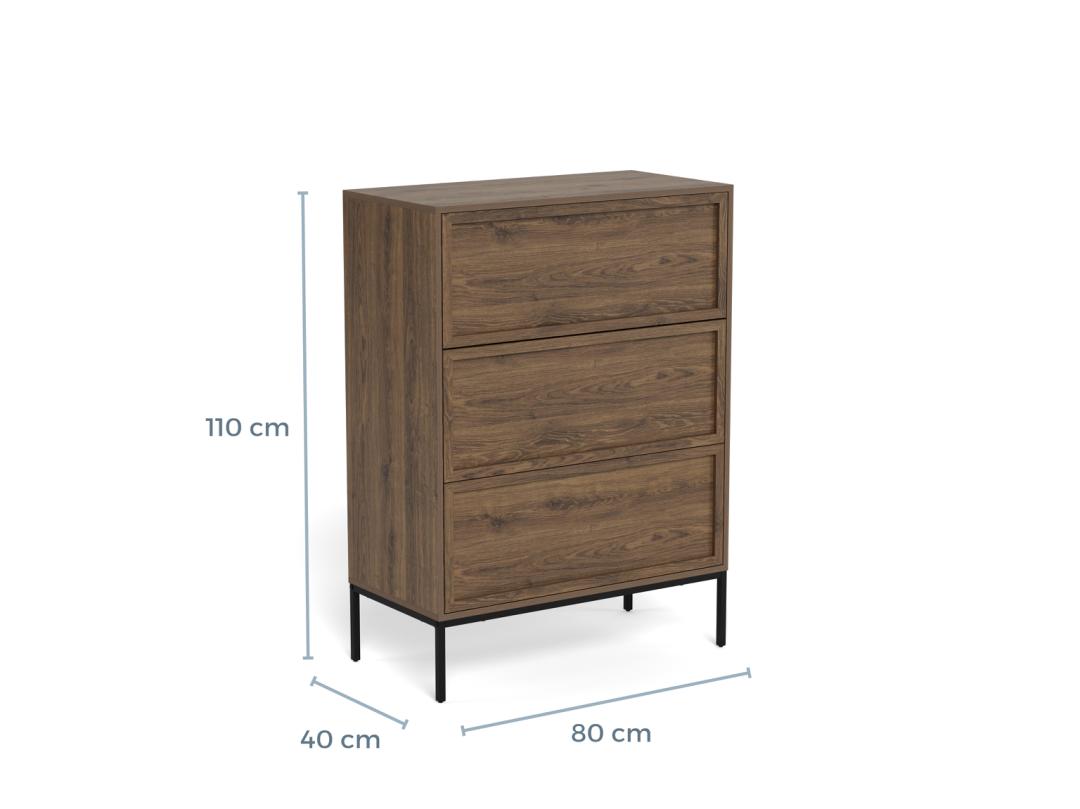 Ladekast Kleenora Grijs 80 cm - Afbeelding 9