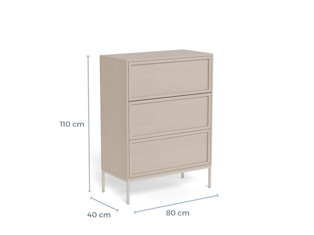 Ladekast Bauvas Grijs 80 cm - Afbeelding 9