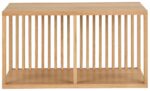 Wandplank Zolvane MDF 67 cm met twee planken, lattenachterwand en warme eikenkleur