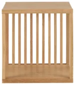 Wandplank Staamio MDF 34 cm met eikentint, twee planken en lamellen voor decoratie en opbergruimte