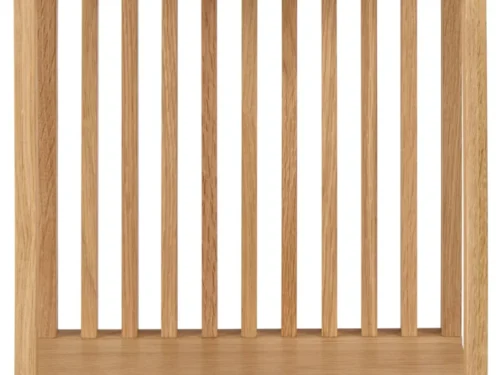 Wandplank Staamio MDF 34 cm met eikentint, twee planken en lamellen voor decoratie en opbergruimte