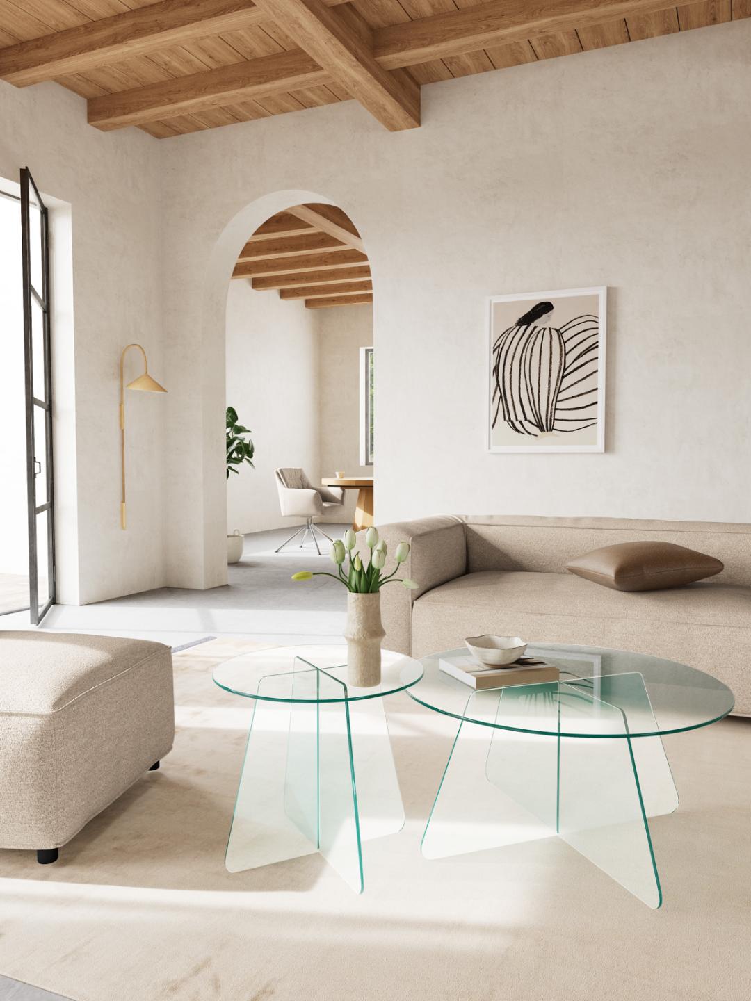 Salontafel Hulta Glas Ø80 cm - Afbeelding 8