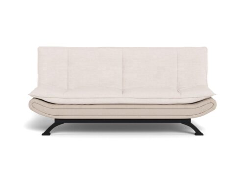 Slaapbank Ithaka beige met Lincoln stof, click-clackfunctie en matzwarte stalen poten