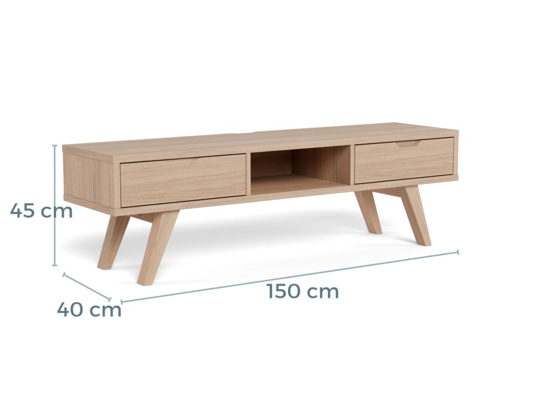 TV-meubel Vaurnino Wit 150 cm - Afbeelding 9