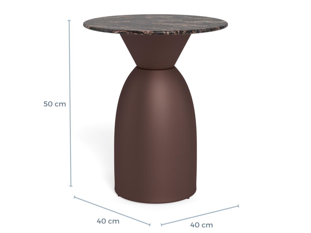 Salontafel Fleinnoro Marmer Ø40 cm - Afbeelding 8