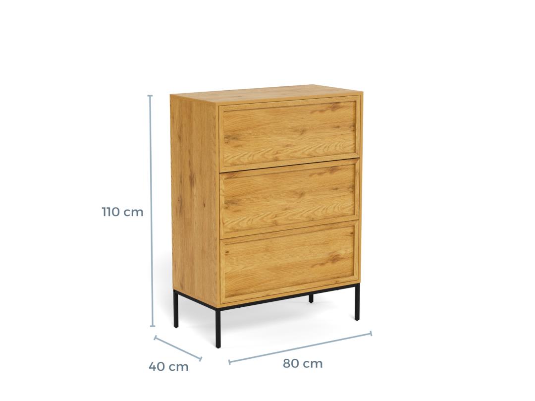 Ladekast Neeskia Naturel 80 cm - Afbeelding 9