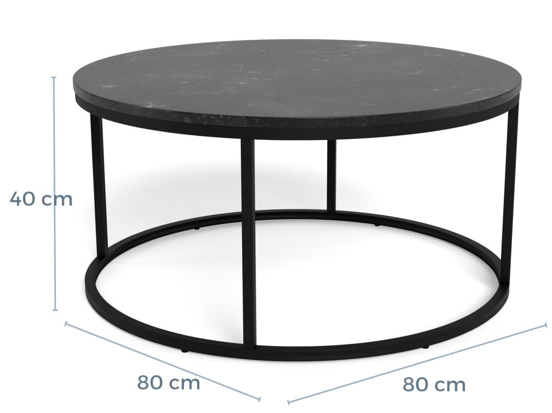 Salontafel Gornen MDF Ø80 cm - Afbeelding 8