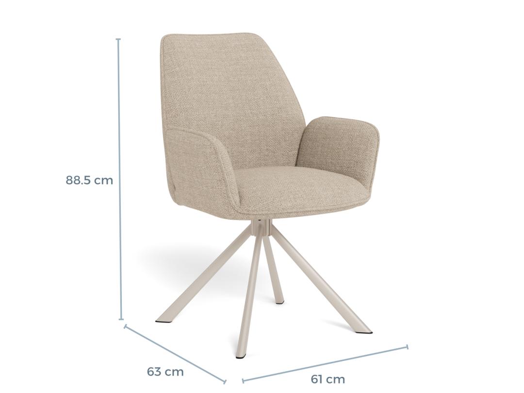 Eetkamerstoel Brunde Beige - Afbeelding 8