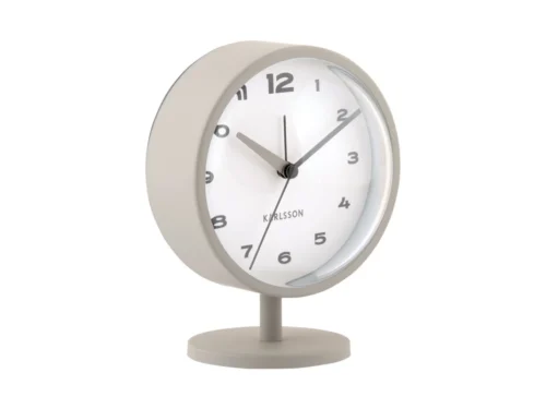 Wekker Meemura donkergrijs met dome lens, strakke wijzerplaat en moderne Karlsson-stijl