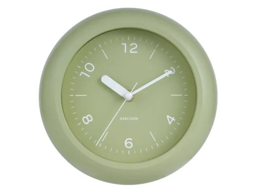 Karlsson Wandklok Devond Groen, compacte 20 cm wandklok met speelse ronde vorm en frisse groene kleur