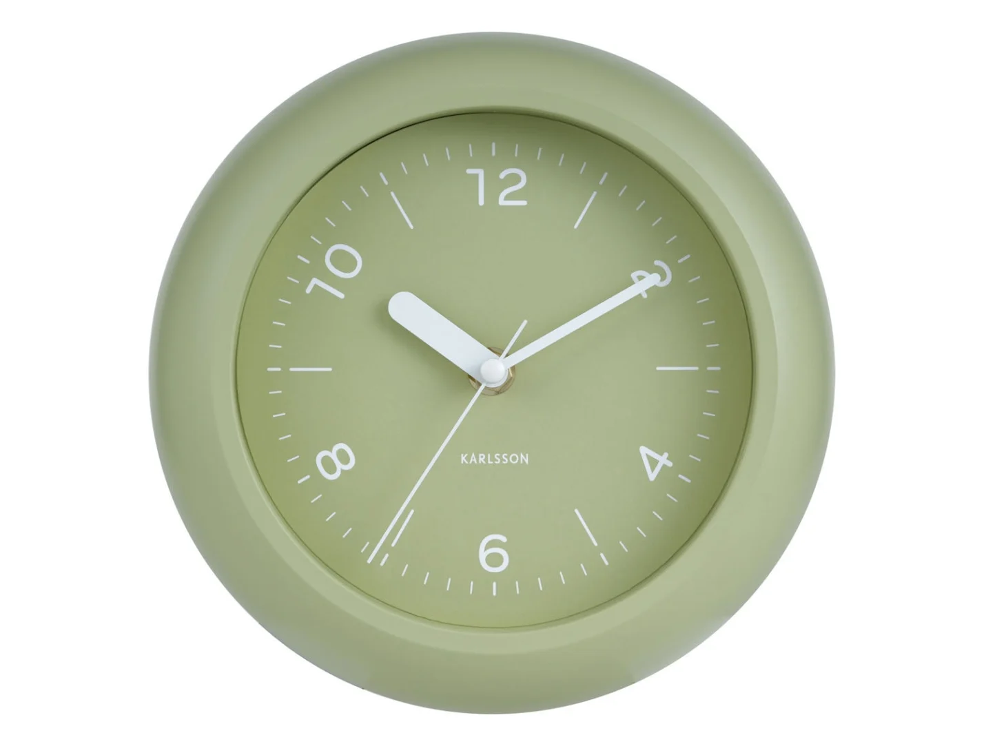 Karlsson Wandklok Devond Groen, compacte 20 cm wandklok met speelse ronde vorm en frisse groene kleur