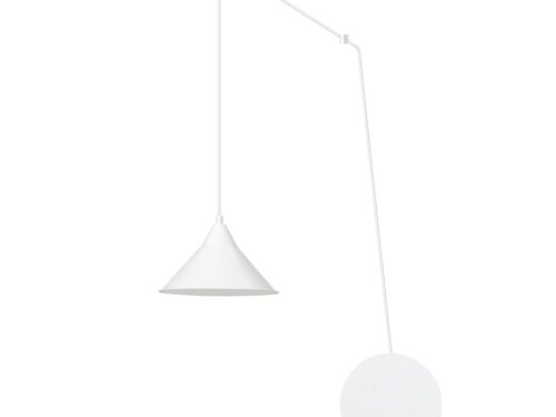 Hanglamp Meelir Wit in Scandinavisch design, wit gepoedercoat staal, verstelbare hoogte en E27-fitting