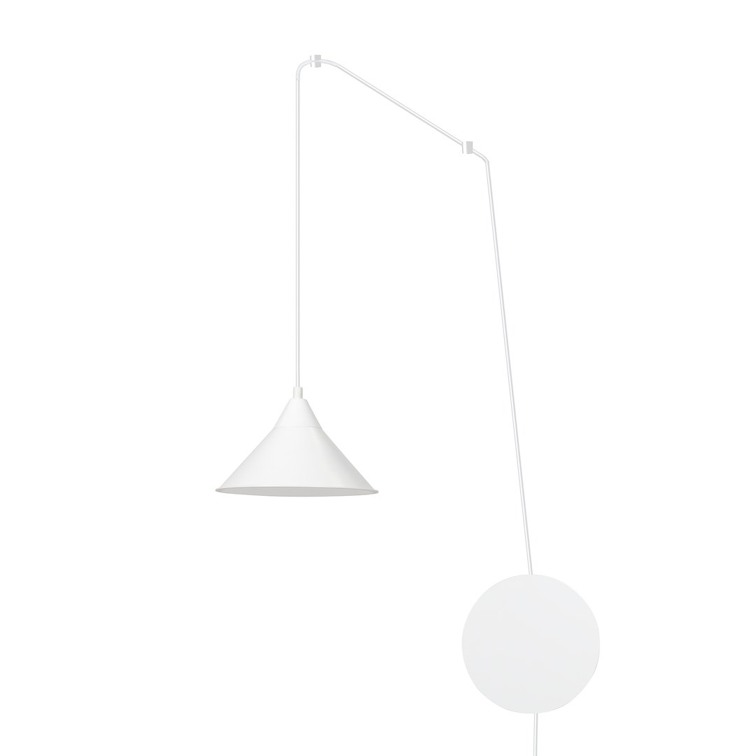 Hanglamp Meelir Wit in Scandinavisch design, wit gepoedercoat staal, verstelbare hoogte en E27-fitting