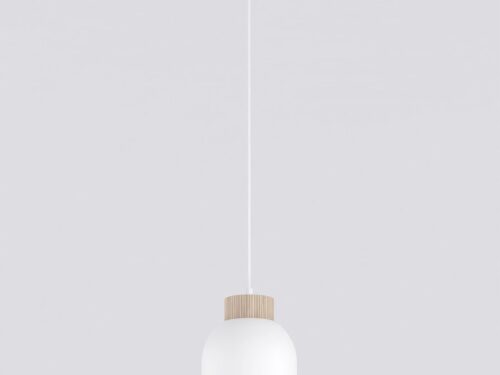 Hanglamp Breillond Wit met verstelbare snoerlengte, houten detail en strak Scandinavisch ontwerp