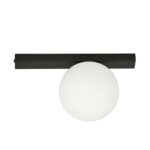 Plafondlamp Dulvora zwart Ø15 cm met minimalistisch design en witte glazen kap