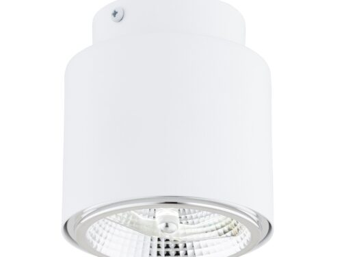 Plafondlamp Fotes Wit, compacte minimalistische witte stalen spot met gerichte verlichting en GU10-fitting