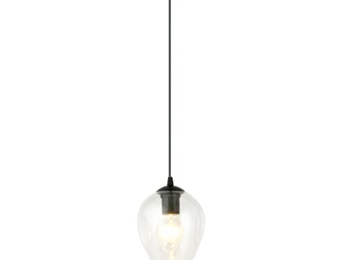 Hanglamp Sloosku zwart Ø14 cm met verstelbare hoogte en transparante glazen kap