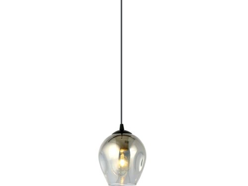 Hanglamp Saassonte zwart Ø14 cm met grafiet glazen kap en verstelbare ophanging