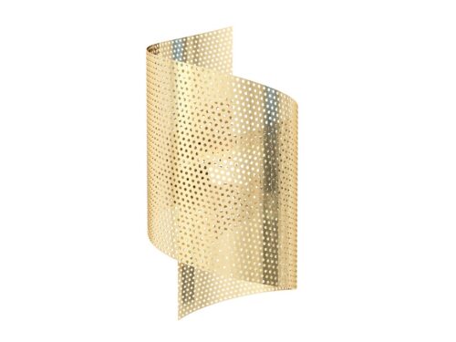 Wandlamp Breilek Goud met spiraalvormig geperforeerd metalen ontwerp en warme gouden afwerking