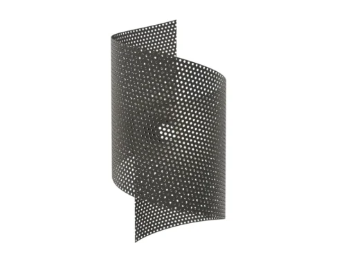 Wandlamp Rarni zwart met spiraalvormig mesh-design van gepoedercoat staal voor zacht, diffuus licht