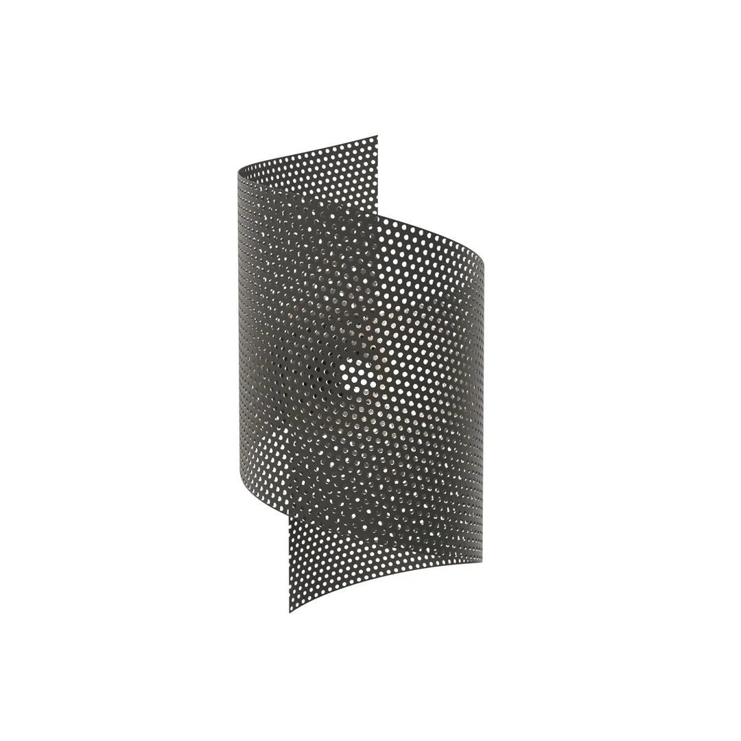 Wandlamp Rarni zwart met spiraalvormig mesh-design van gepoedercoat staal voor zacht, diffuus licht