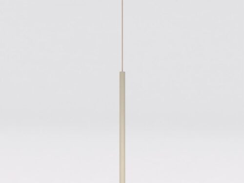 Mildek beige hanglamp met slanke cilindervorm en verstelbare hoogte, minimalistisch design