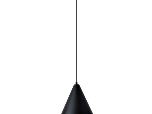 Hanglamp Zundik zwart Ø23,5 cm met conische kap en goudkleurige binnenzijde, verstelbare hoogte