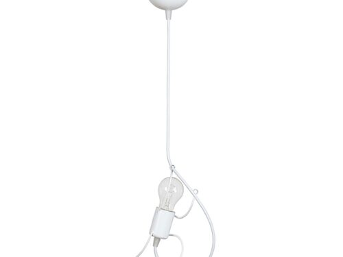 Hanglamp BOBI wit, minimalistisch staal, met verstelbaar snoer en E27-fitting