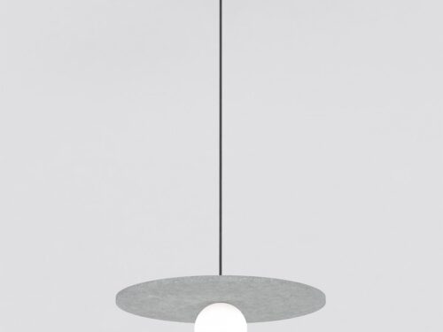 Hanglamp Siety Grijs met grijze viltkap, zwarte ophanging en zacht diffuus licht in boho stijl