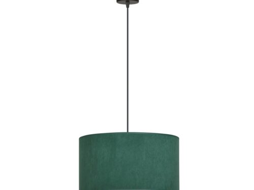 HILDE hanglamp zwart met groene stoffen kap Ø35 cm, verstelbaar en minimalistisch design