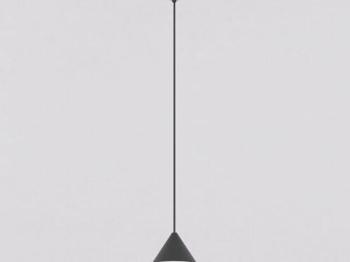 Hanglamp Peeldin Zwart Ø10 cm met strak zwart frame en witte glazen kap, modern en compact