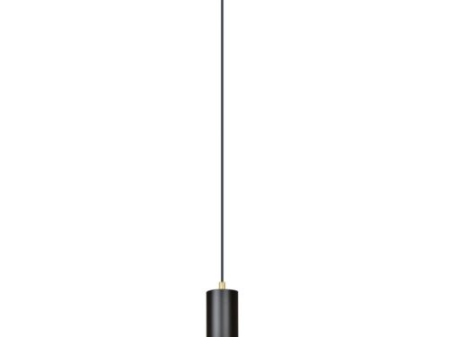 Hanglamp Niesano Zwart, modern zwart-goud ontwerp met verstelbare hoogte en buisvormige kap