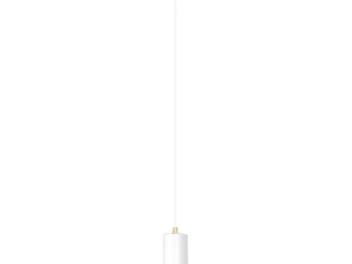 Hanglamp Gieldak Wit, wit met goudaccenten en slank verstelbaar ontwerp van gepoedercoat staal