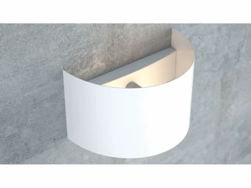 Wandlamp Sonnund Wit van gepoedercoat staal, minimalistisch ontwerp met zacht, sfeervol licht