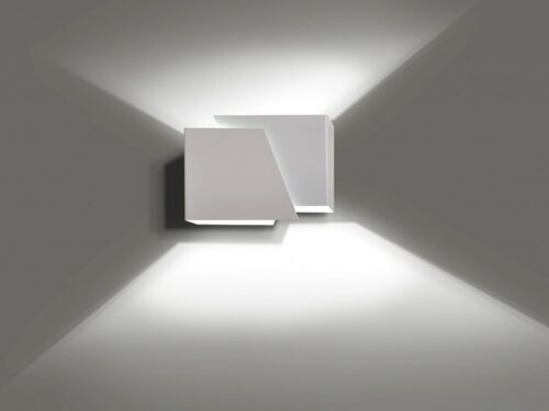 Wandlamp Siemun Wit, strakke witte wandlamp van gepoedercoat staal met subtiele up- en downlight