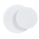 Wandlamp Maurdone Wit met ronde Scandinavische vormen en houten accenten in een strakke witte afwerking