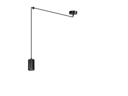 Hanglamp Vaurnan Zwart met verstelbare arm, strakke gepoedercoat stalen afwerking en GU10-fitting