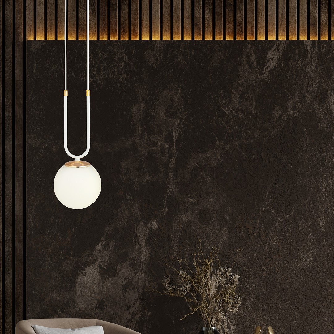 Hanglamp Leeltira Wit Ø15 cm - Afbeelding 2
