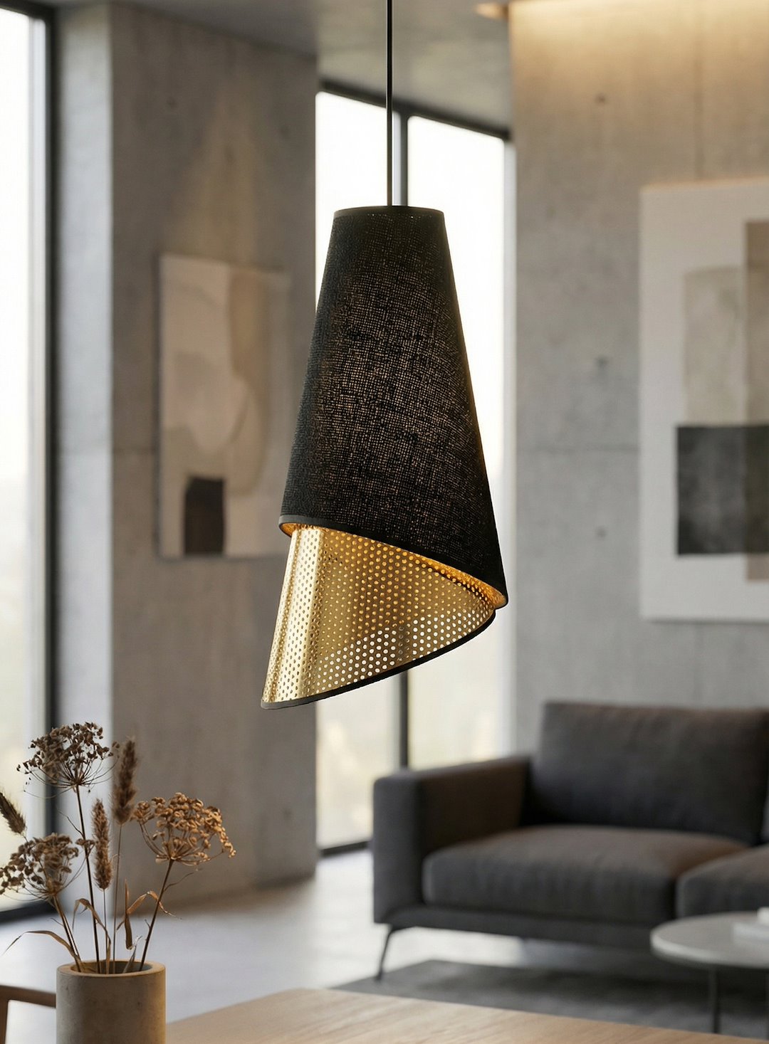 Hanglamp Flomen Zwart Ø20 cm - Afbeelding 2