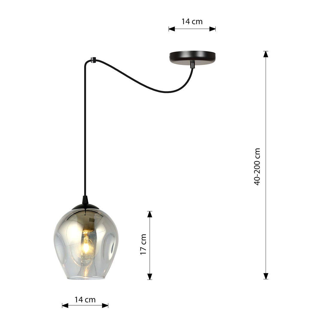 Hanglamp Veindak Zwart Ø14 cm - Afbeelding 3