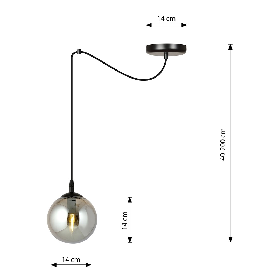 Hanglamp Veirrero Zwart Ø14 cm - Afbeelding 3