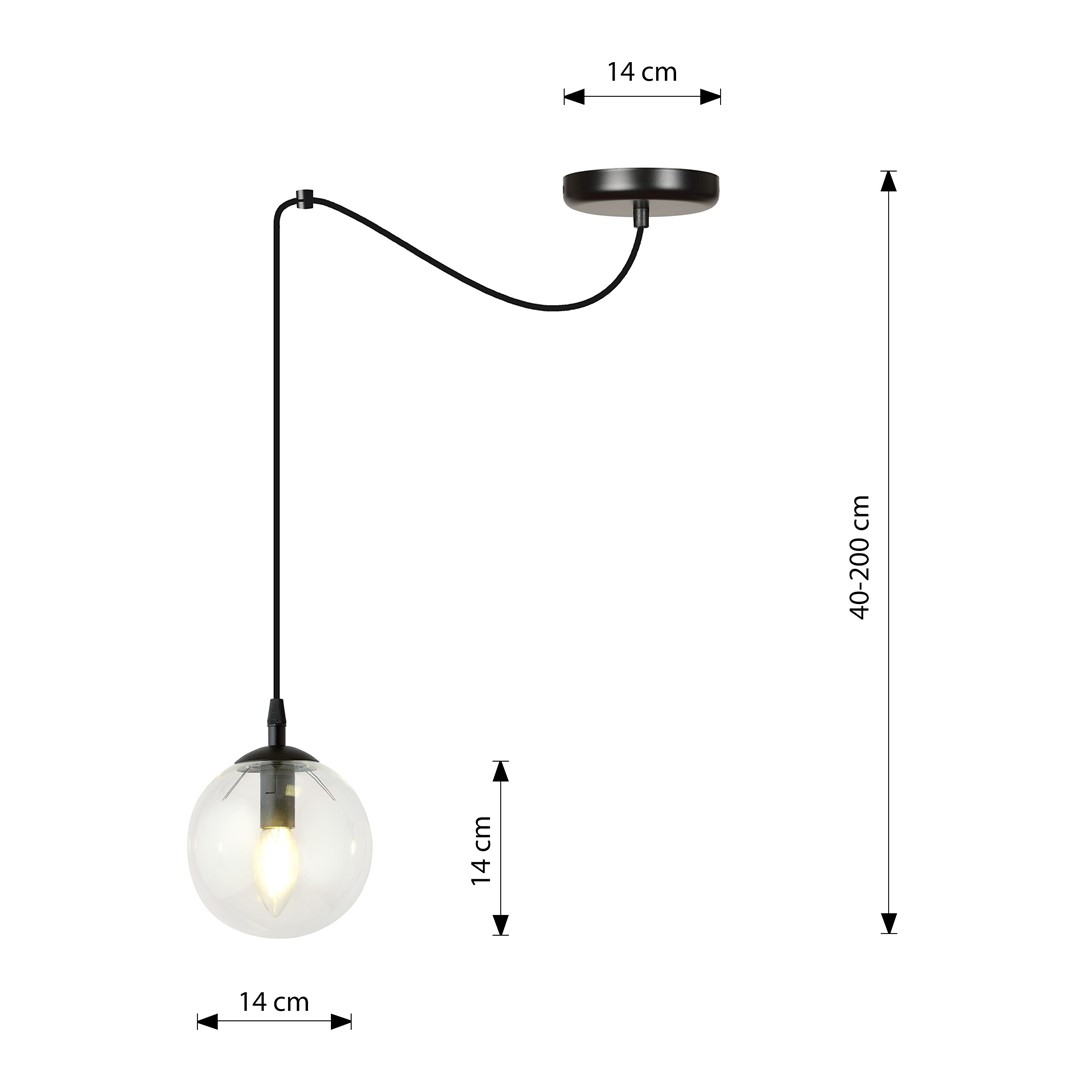 Hanglamp Ziltes Zwart Ø14 cm - Afbeelding 3