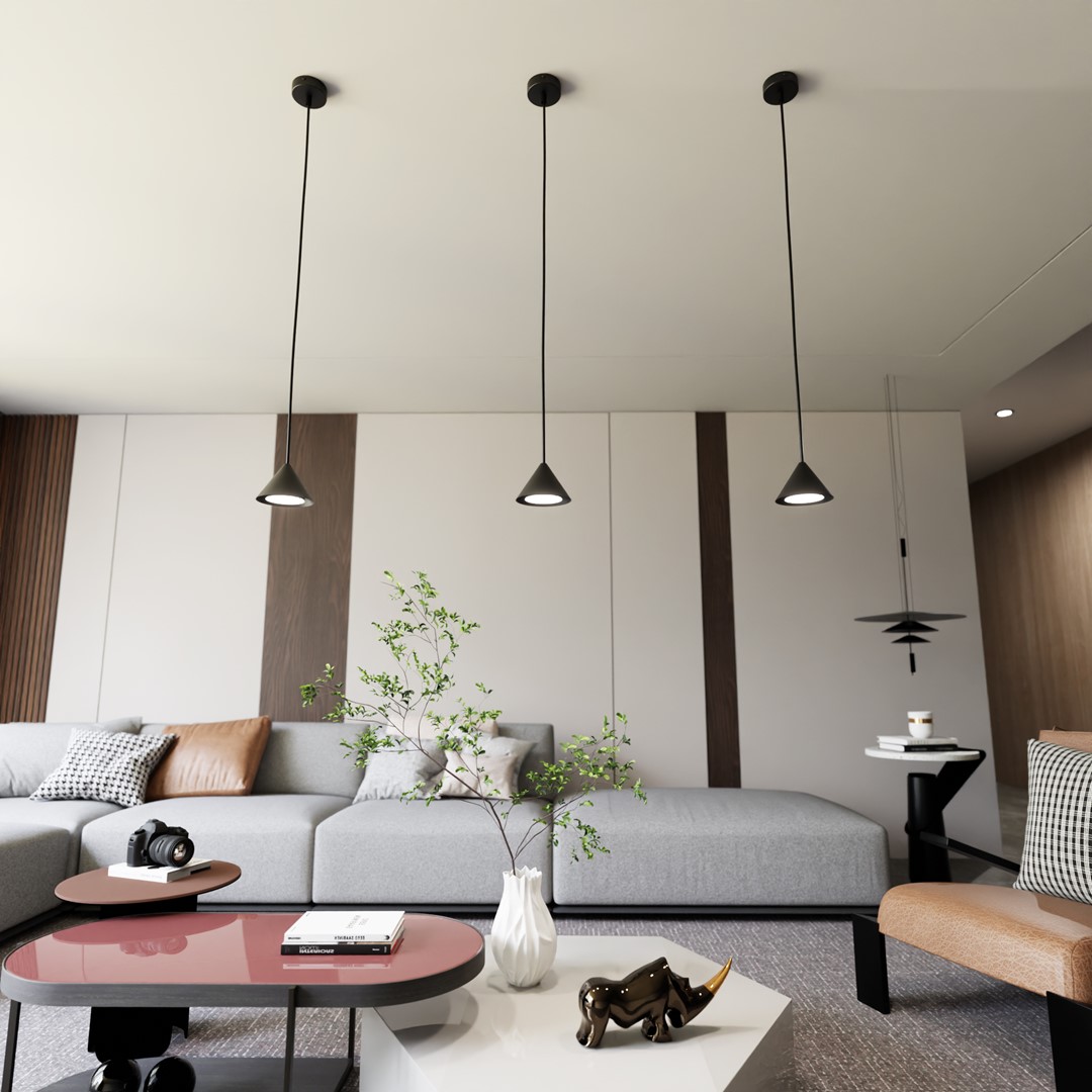 Hanglamp Baummik Zwart Ø8 cm - Afbeelding 3