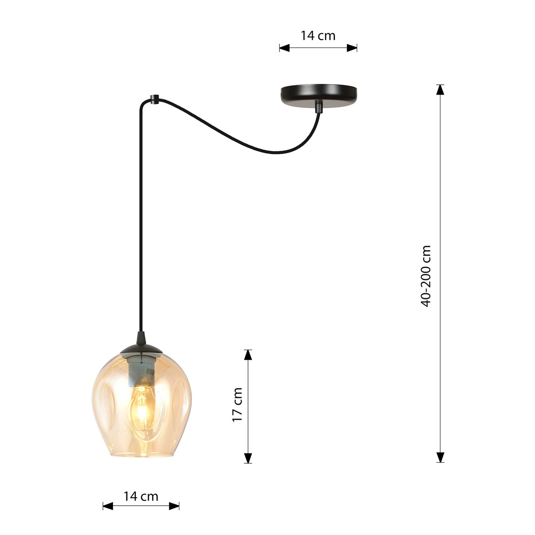 Hanglamp Boondane Zwart Ø14 cm - Afbeelding 3