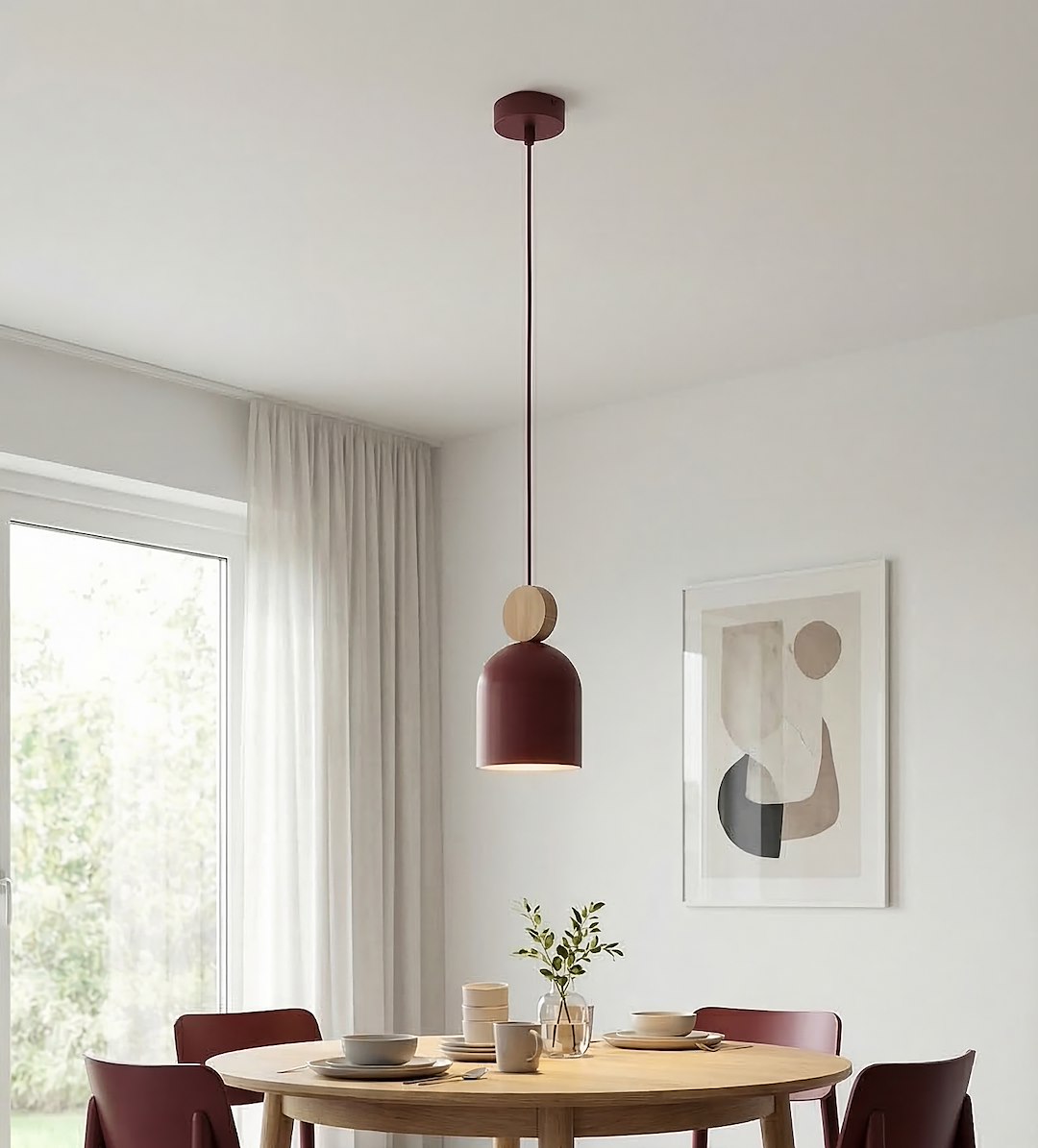 Hanglamp Nadund Bordeaux - Afbeelding 3