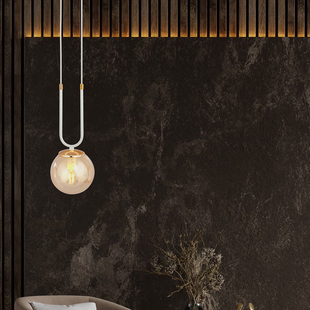 Hanglamp Gauldak Wit Ø14 cm - Afbeelding 3
