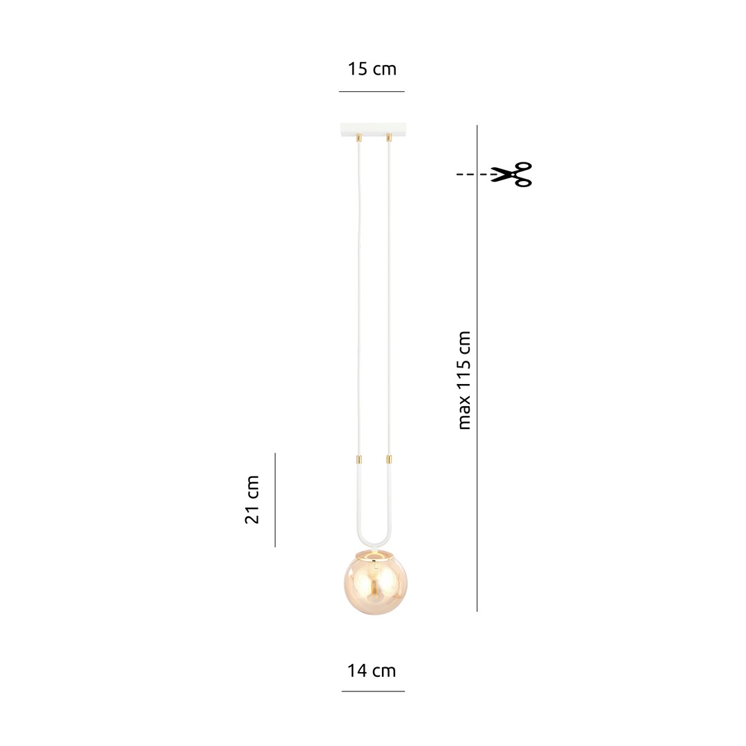 Hanglamp Gauldak Wit Ø14 cm - Afbeelding 5
