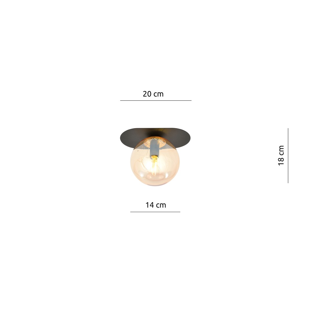 Plafondlamp Jeerone Zwart Ø14 cm - Afbeelding 6