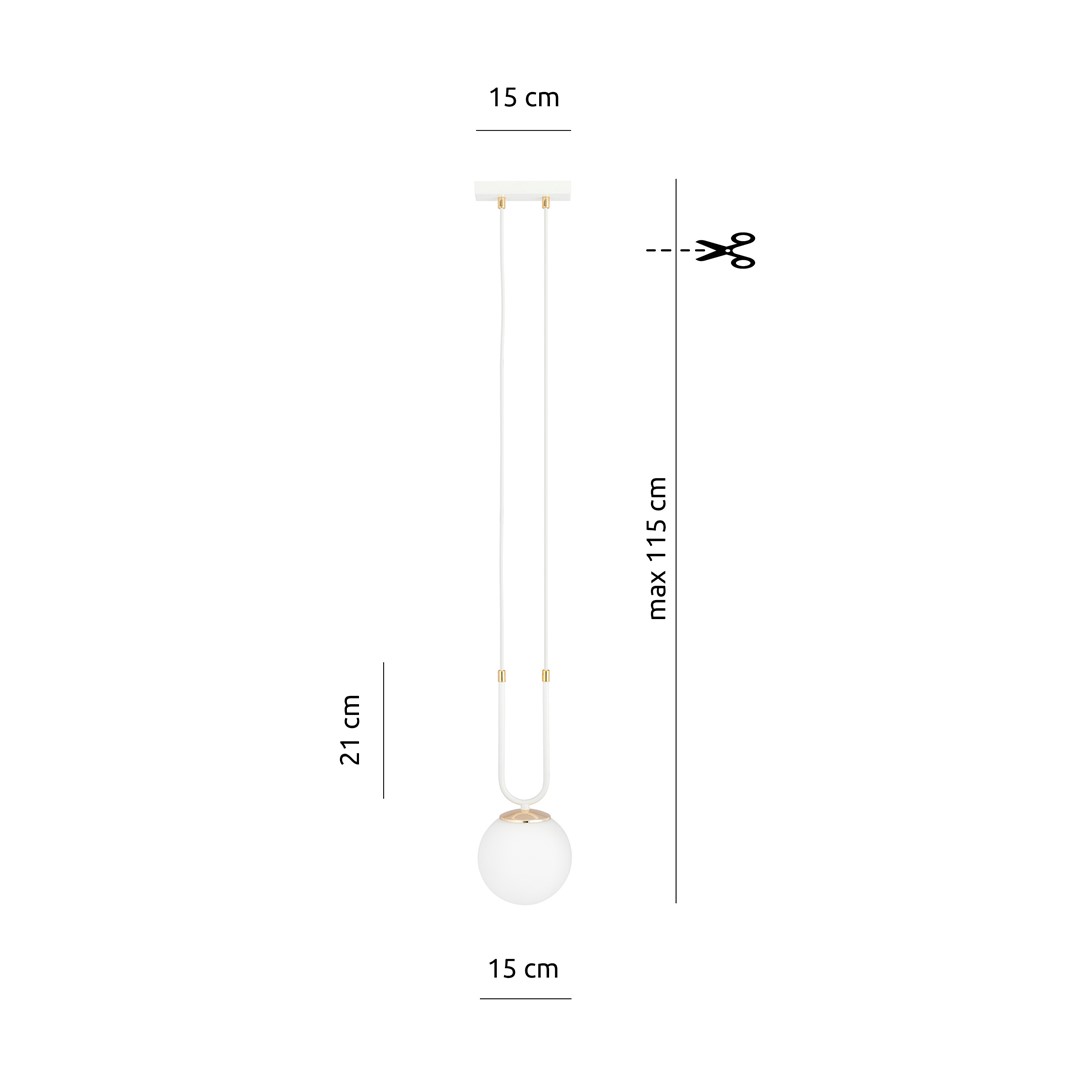 Hanglamp Leeltira Wit Ø15 cm - Afbeelding 9